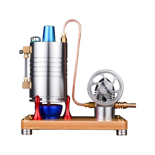 Spicyfy Dampfmaschine Bausatz, Retro-Ganzmetallmodell Einer vertikalen Dampfmaschine Physikalische Experiment für Kinder und Erwachsene