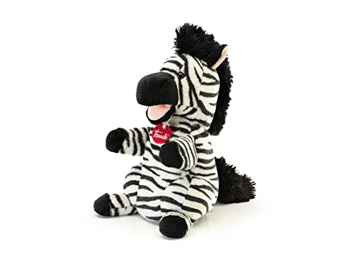 Trudi 29309 Handpuppe Zebra, weiß/schwarz