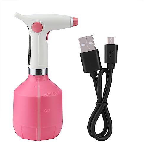 Jeffergarden USB wiederaufladbares elektrisches Sprühflaschen-Gießwerkzeug für Blumenpflanzen(Rosa)