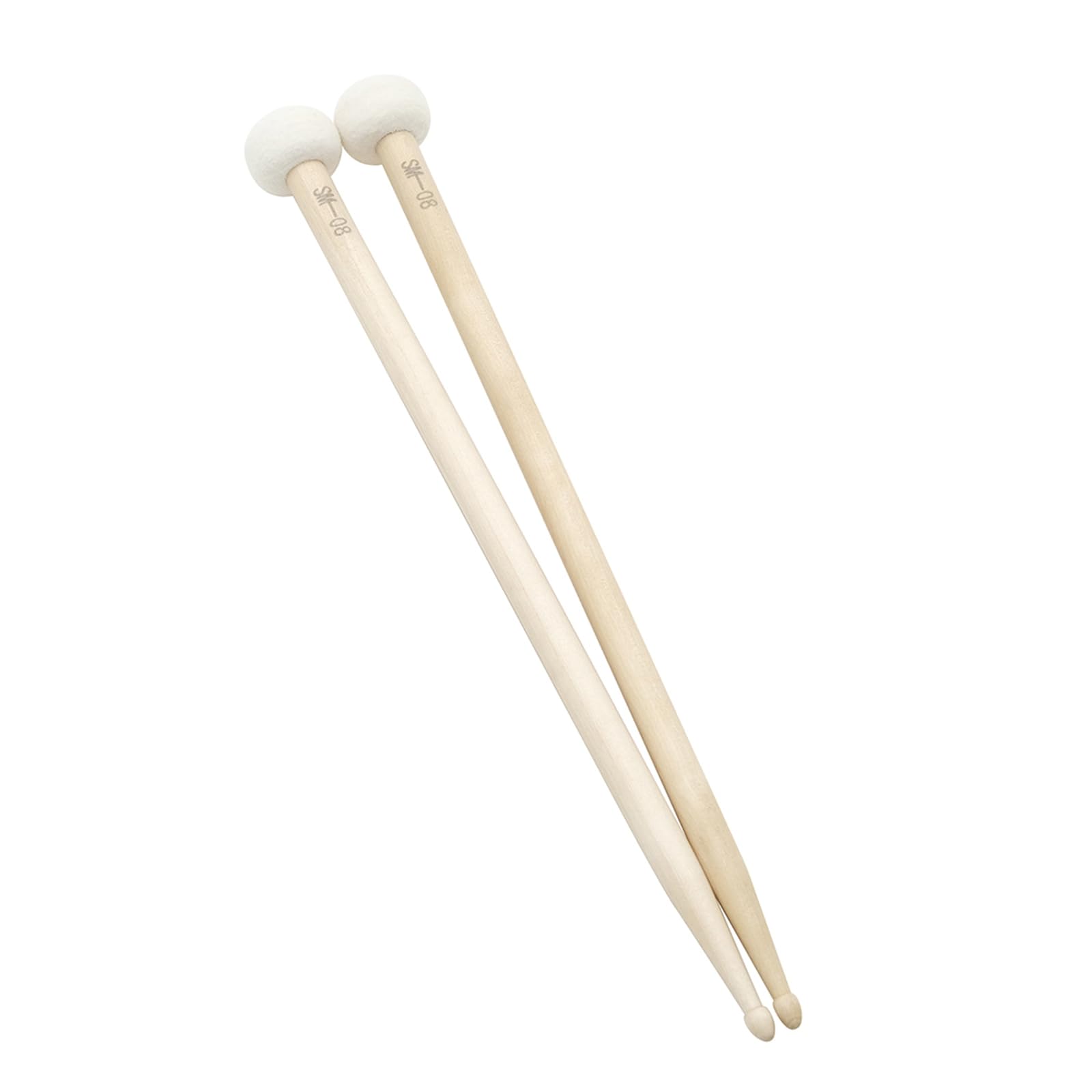 1 Paar Doppelend-Drumsticks aus Ahornholz mit weichen Filzköpfen, Marschings Snare Drumsticks Ersatz Musikinstrument Percussion Zubehör