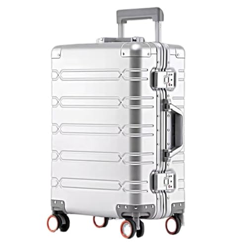 IRYZE Koffer Reisekoffer Aluminium-Magnesium-Metall-Hartschalenkoffer, Rollwagen, Reisegepäck, Großes Fassungsvermögen Trolley Boardcase (Color : C, Size : 20inch)