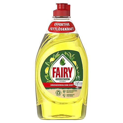 Fairy Spülmittel (4.5 L) Zitrone, mit effektiver Formel für sauberes Geschirr und Fettlösekraft (10 x 450 ml)