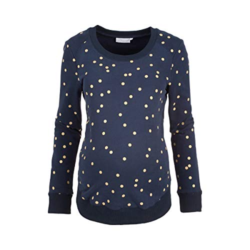 Umstands-Pullover Golden Dots blau Gr. 40 Damen Erwachsene
