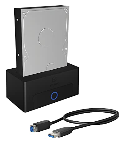 ICY BOX HDD / Festplatten Docking Station USB 3.0 für SATA 2,5 Zoll & 3,5 Zoll, Festplatten Klonstation & Lesegerät, Adapter, Extern, Schwarz, IB-1122-U3