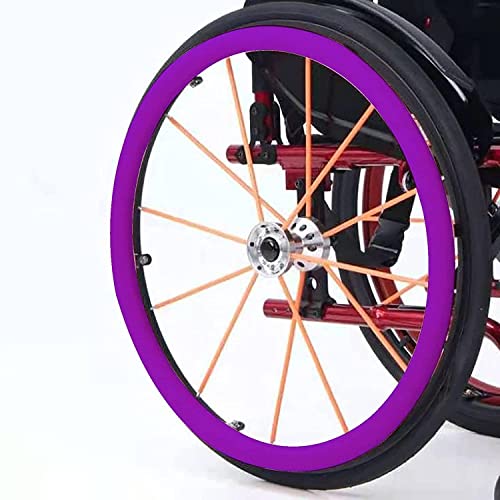 24-Zoll Rollstuhl-Schiebewagen-Ring-SchutzhüLle (EIN Paar), Rollstuhl-Schieberandabdeckungen, Rutschfeste, Leicht Zu Reinigen,Purple