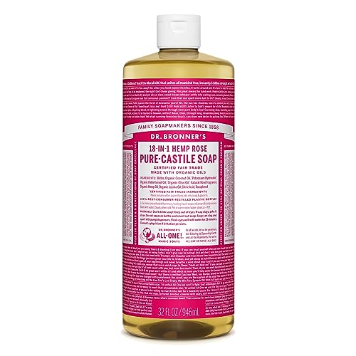 Dr. Bronner's 18 in 1 Hemp Rose Pure-Castile Soap, 32 fl oz/946 ml