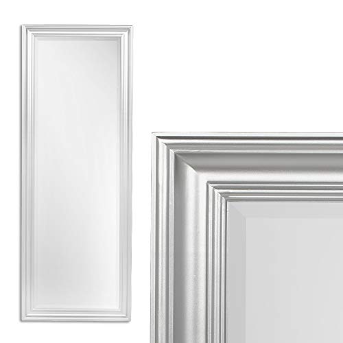 LEBENSwohnART Spiegel Garvin Glanz Silber ca. 140x50cm Modern Schlicht Wandspiegel Facette