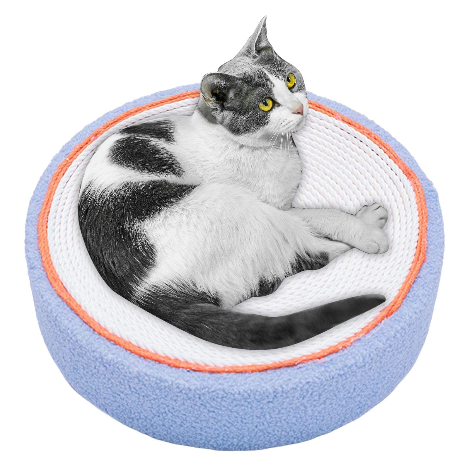 Jomewory Kratzbrett für Katzen, rund, gewellt, oval, recycelbar, für Katzen, langlebig, zum Schutz Ihrer Möbel