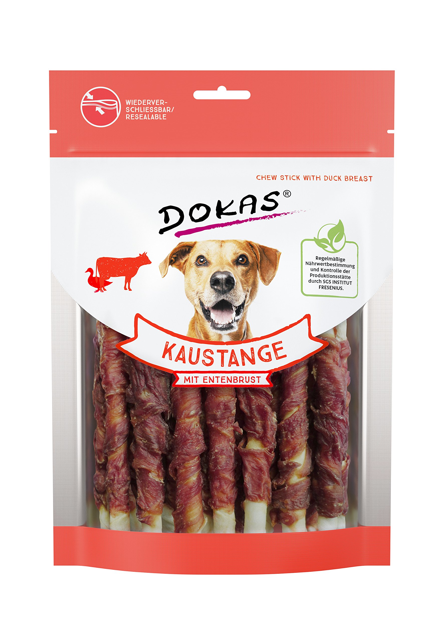 Dokas Dog Kaustange mit Entenbrust für Hunde zur Belohnung 9 x 200g