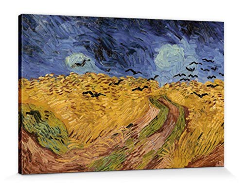 1art1 Vincent Van Gogh - Weizenfeld Mit Raben, 1890 Poster Leinwandbild Auf Keilrahmen 120 x 80 cm