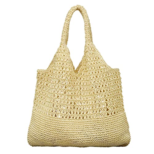 Becksöndergaard Tasche Damen Vanessa Rialta Bag Beige (Light Nature) - Strandtasche/Shopper gehäkelt aus Stroh - B:54 x L:40cm - 1111411001-055