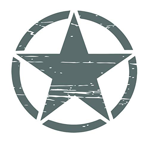 Auto Aufkleber ARMY Militär Stern Sticker Wandtattoo Wandaufkleber USA Star Armee Amerika (60cm x 60cm, Betongrau)