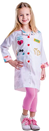 Dress Up America 485-T4 Mädchen Tierarztkostüm für kleine, Mehrfarbig, Größe 3-4 Jahre (Taille: 66-71 Höhe: 91-99 cm)