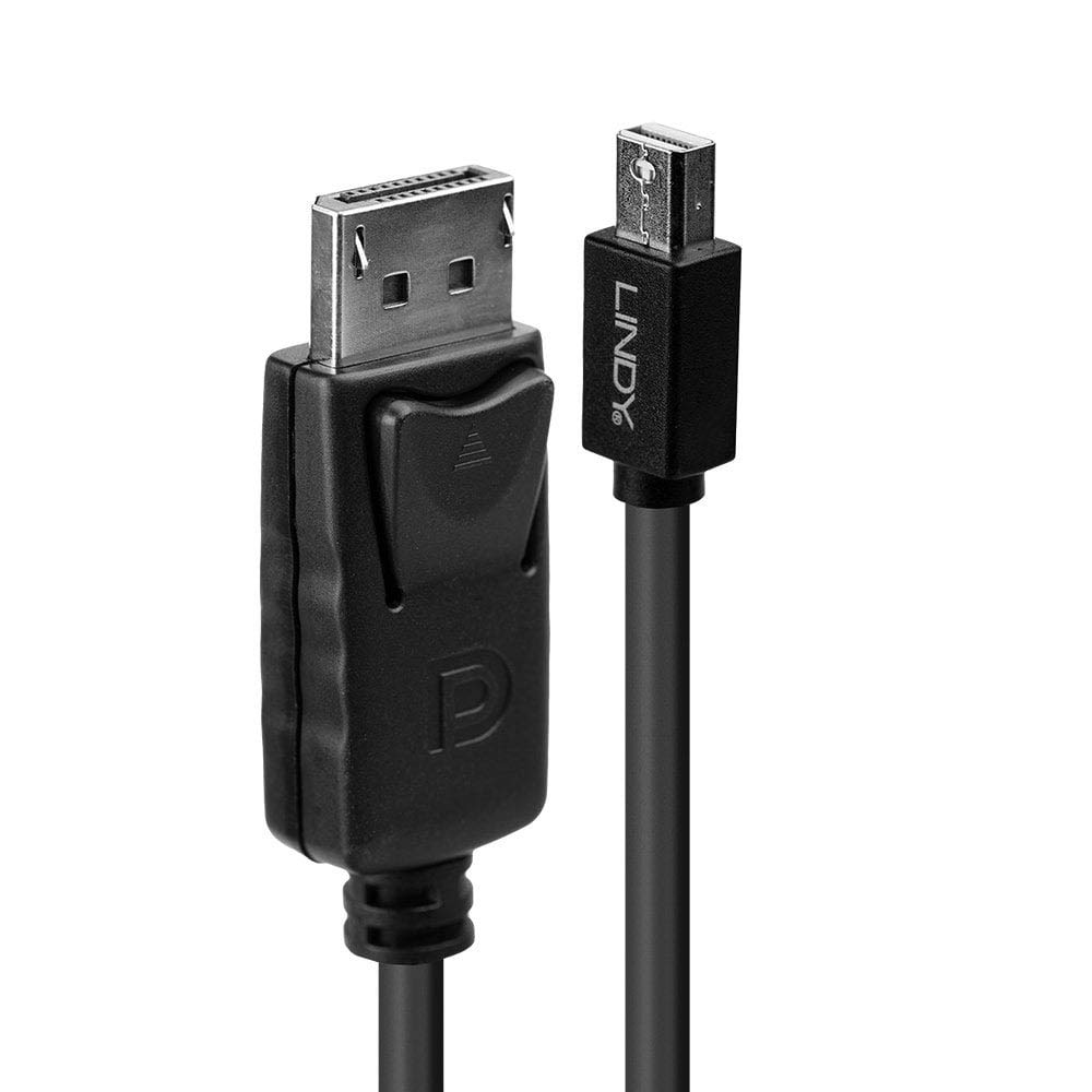 LINDY Mini DisplayPort Stecker auf DisplayPort Stecker, schwarz, 3 m