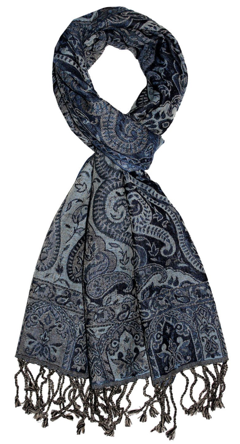 Lorenzo Cana Herren Schal aus weicher Wolle aufwändiges Paisley Muster bunt mehrfarbig 35 x 160 cm Wollschal Wolltuch Herrenschal 7840011