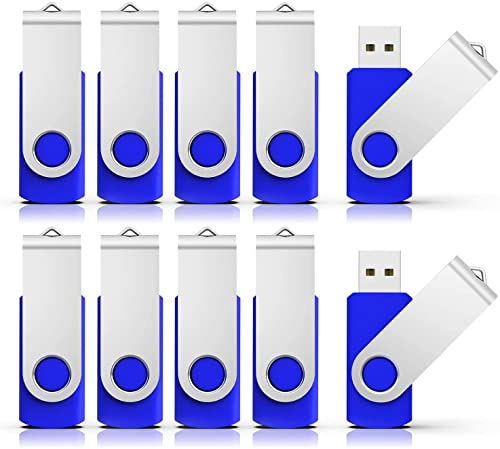 RAOYI USB-Flash-Laufwerk, 4 GB, USB 2.0, faltbar, mit Drehgelenk, Blau, 50 Stück