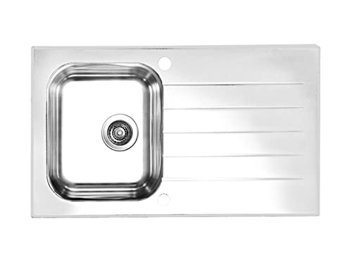 Küchenspüle aus Glas mit einer Einzelschüssel von Alveus Glassix 10 - weiß - 1099462
