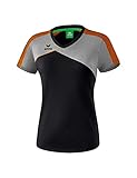 ERIMA Damen T-shirt Premium One 2.0 T-Shirt, schwarz/grau melange/neon orange, 46, 1081815