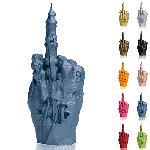 Candellana Kerze in Form eines Mittelfingers | FCK | Höhe: 22 cm | Zombie Hand | Jeans | Brennzeit 30h | Kerzengröße gleicht 1:1 einer realen Hand | Handgefertigt in der EU