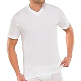Schiesser Herren American T- Shirts mit V-Ausschnitt, 2er - Pack (XL / (7), Weiss)