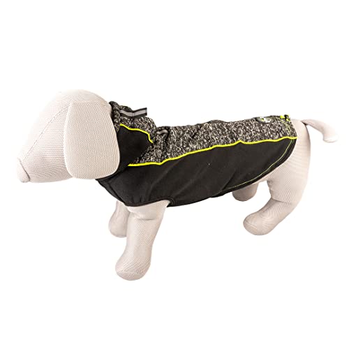 duvoplus, Sporty M Hundepullover, 50 cm, Schwarz, modisches Design, 100% Polyester, mit Kapuze, sehr leicht anzuziehen Dank Klettband, reflektierende Streifen auf der Rückseite
