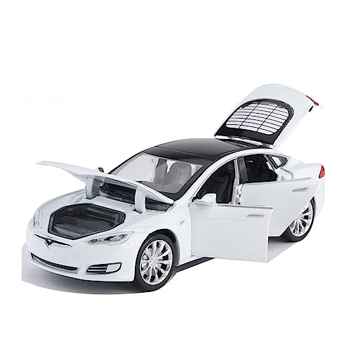 QCHIAN Druckguss-Legierung Modell für: Druckguss Tesla Model S P100D Auto Maßstab 1:32 Kurze Video-Szeneneinstellung