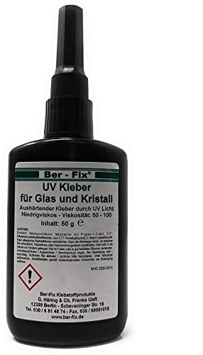 BerFix UV Kleber niedrigviskos für Glas/Glas und Glas/Metall 50-100, 50 g