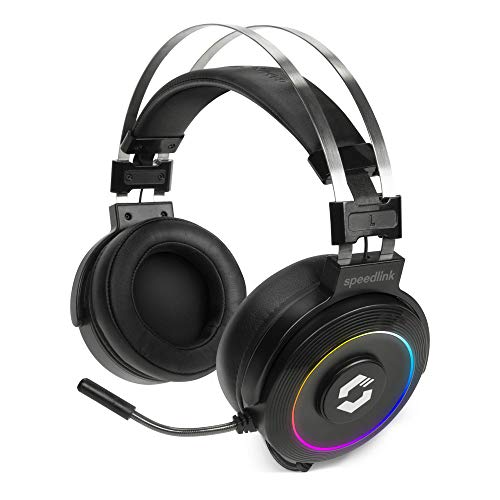 Speedlink ORIOS RGB 7.1 PC Gaming Headset - flexibles Mikrofon, RGB Beleuchtung, 7.1-Surround-Sound, USB-A Anschluss, schwarz