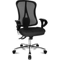 Topstar Head Point SY Deluxe, ergonomischer Bürostuhl, Schreibtischstuhl, inkl. Armlehnen, Stoff, dunkelbraun/schwarz