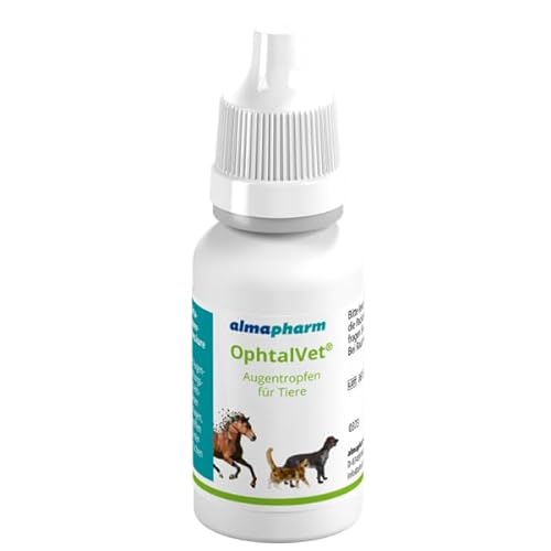 almapharm OphtalVet Augentropfen | 15 ml | Augentropfen für Hunde, Katzen, Nager, Pferde und Reptilien | Sterile isotonische Lösung | Keine Schmiereffekte und Putzreizauslösung