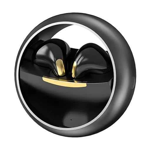 PRENDELUZ Schwarze Kopfhörer, kabellos, kreisförmig, drehbar, Bluetooth-Kopfhörer