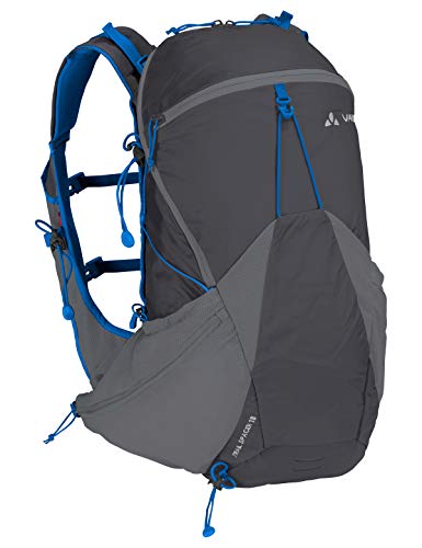 VAUDE Trail Spacer 18, Innovativer Rucksack für Speed Hiking und Biking Sporttasche, 48 cm, 18 Liter, Iron
