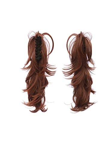 ZUKKY Variable Frisuren Krallenclip Kurze lockige Pferdeschwanz-Tiger-Clip-Haarverlängerungen (Color : 30#, Size : One Size)