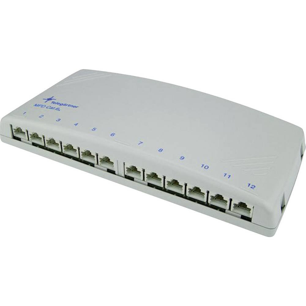 Telegaertner J02022A0053 12 Port Netzwerk-Patchpanel CAT 6a 1 HE
