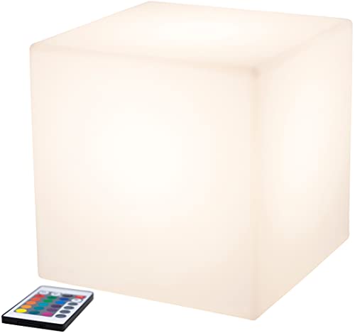8 seasons design | LED Leuchtwürfel Shining Cube (33 cm, 15 Farben, RGB Farbwechsel, dimmbar, Loungewürfel, Würfel mit Licht, Garten, Terrasse, Balkon & Indoor) weiß