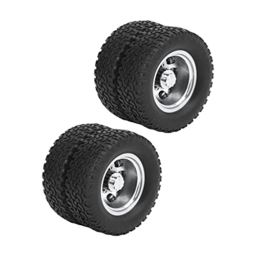 FOLOSAFENAR Naben-RC-Räder, RC-Reifen Robuster und Fester Rutschfester Gummi mit unebener Oberfläche für 1/14 RC-Traktor