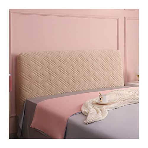 Bettkopfteil Hussen Soft Plush Headboard Cover Solid Color Pink All-Inclusive Velvet Bed Head Cover 180x70cm Schlafzimmer Kopfteil (Color : Khaki, Size : W120 x H70cm)