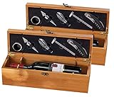 Carlo Milano Korkenzieher: 2x 5-teiliges Sommelier-Set in edler Geschenkbox für 1 Weinflasche (Wein-Kiste)