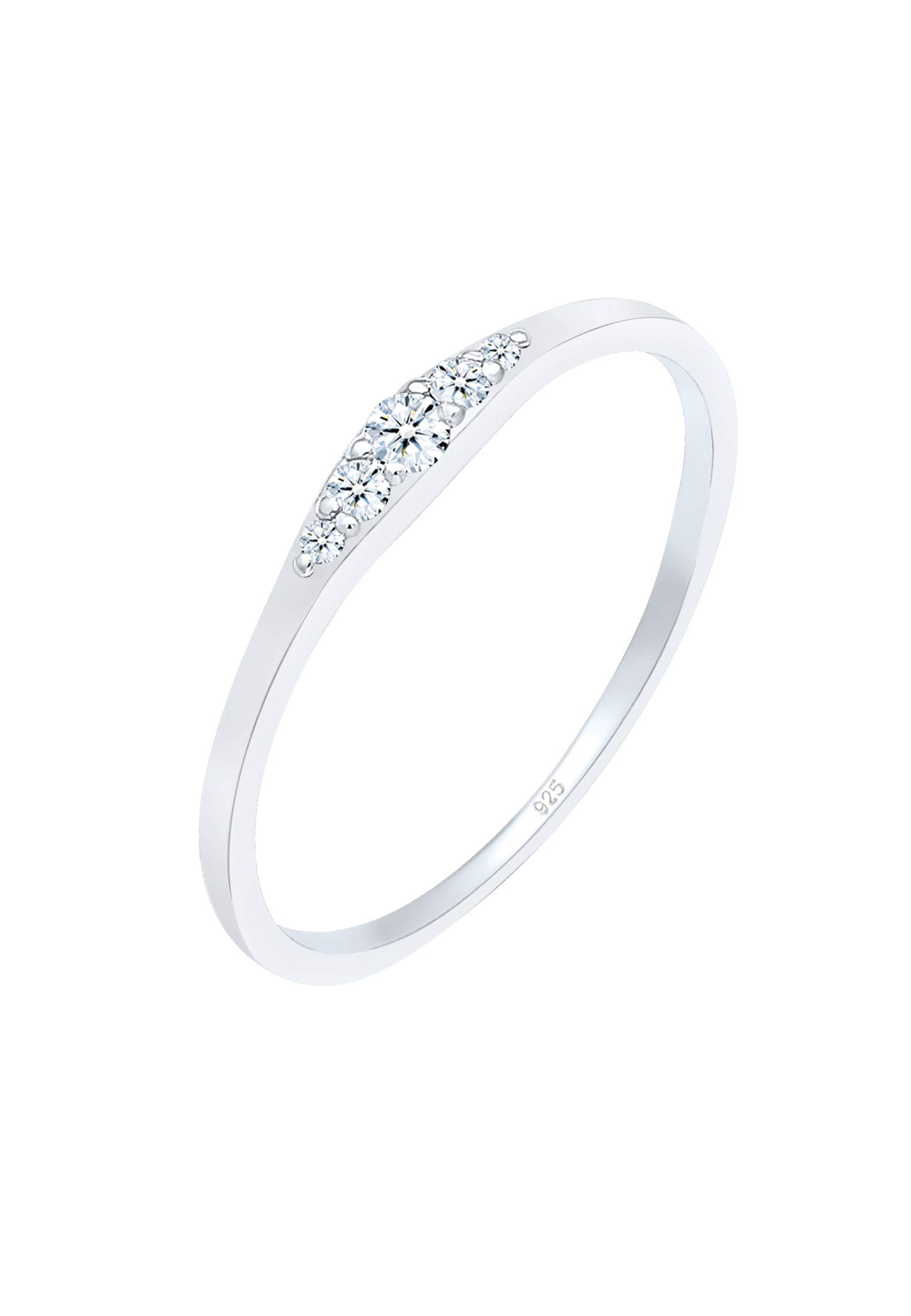 DIAMORE Ring Damen Verlobungsring mit Diamant (0.09 ct) Bridal in 925 Sterling Silber