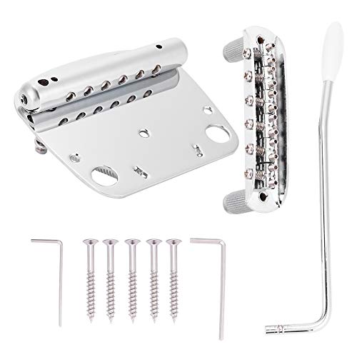 Gitarren-Tremolo-Brücke, 1 Satz Vibrato-Saitenhalter-Brücke mit Kleinen Schraubenschlüsseln, E-Gitarre für E-Gitarren-Teile, Zubehör für Saiteninstrumente