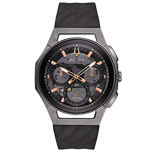 Bulova Herren Chronograph Quarz Uhr mit Gummi Armband 98A162