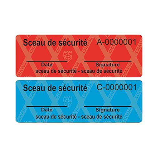 100 Stück Sicherheitsetiketten und Sicherheitssiegel, Void Sticker, einzigartige Seriennummern (Blau, 60 x 20 mm)