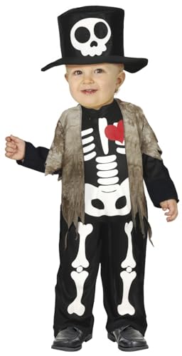 FIESTAS GUIRCA Kleines Skelett-Kostüm für Babys von 12-18 Monaten