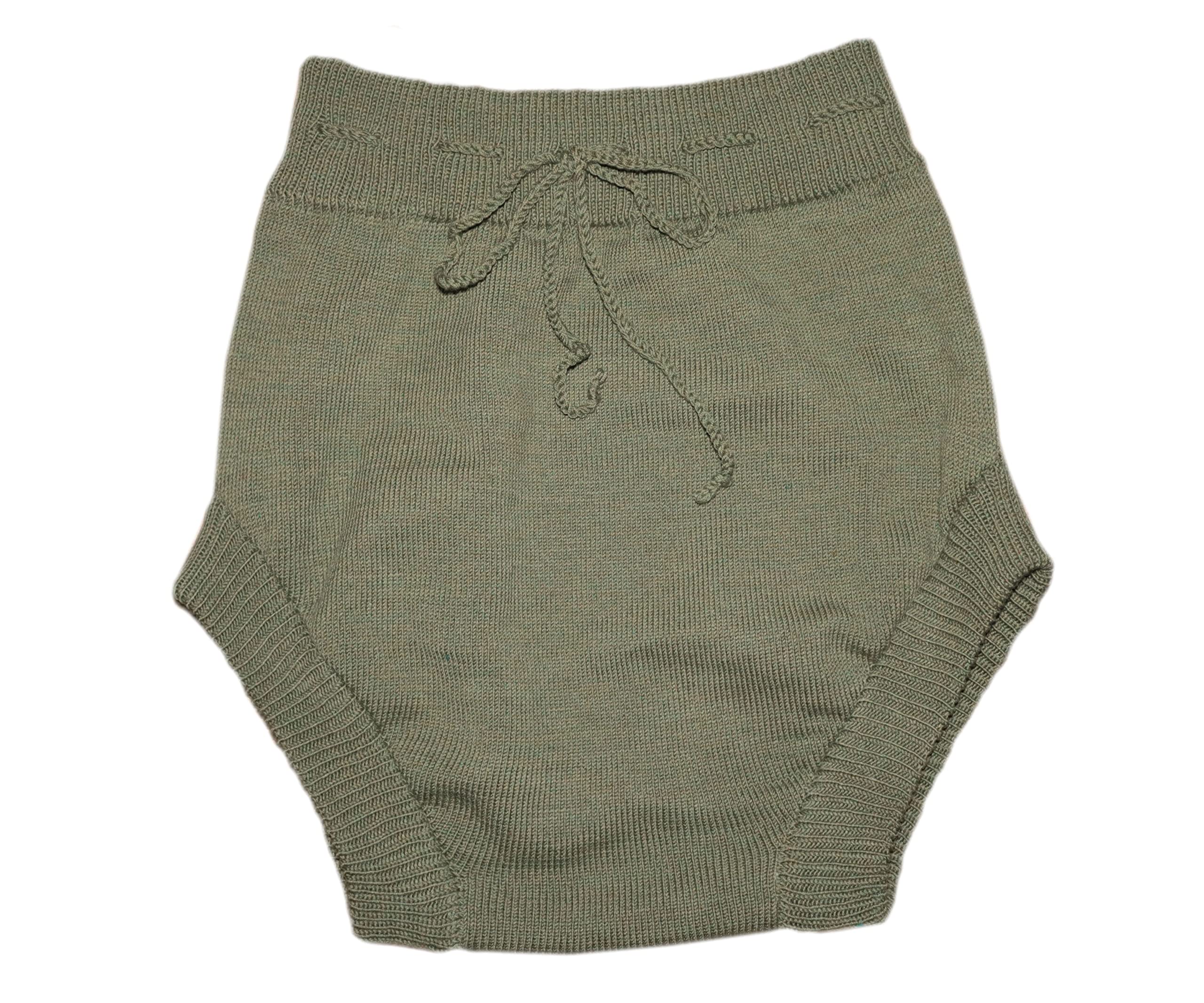 100 % Merinowolle, für Erwachsene, Soaker-Stoff, Windelbezug, Shorts, gestrickt, handgefertigt (groß, grün)