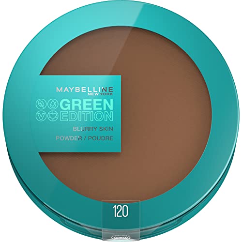 Maybelline New York - Mattierendes Puder – angereichert mit Mangobutter – 97 % Inhaltsstoffe natürlichen Ursprungs – Blurry Skin Green Edition – Farbe: 120 – Inhalt: 9 g