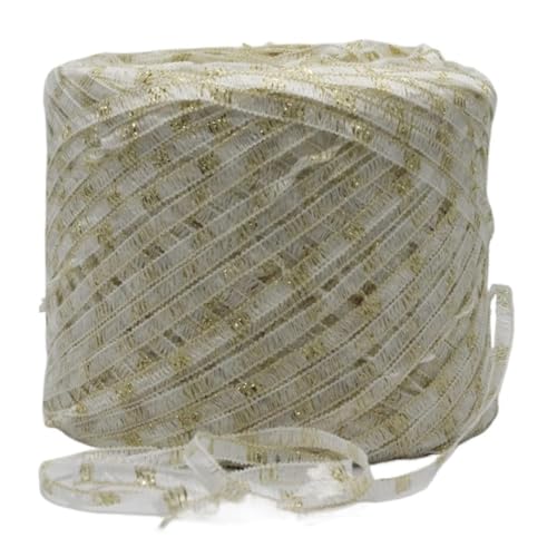 250g Baumwolle Leinen Ribbon Line Strickwaren Handstrickgarn for Stricken dick (Color : 01 white, Size : 250g/ball)