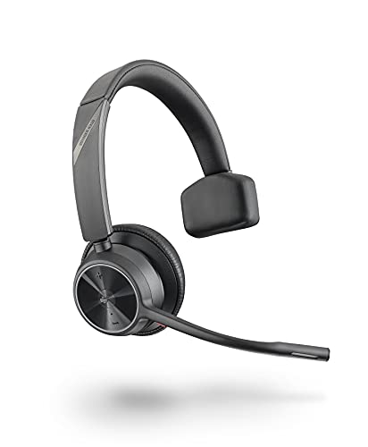 Poly – schnurloses Voyager 4310 UC-Headset (Plantronics) – Ein-Ohr-Headset – USB-A-Bluetooth-Adapter – kompatibel mit Teams (zertifiziert), Zoom und mehr, Schwarz