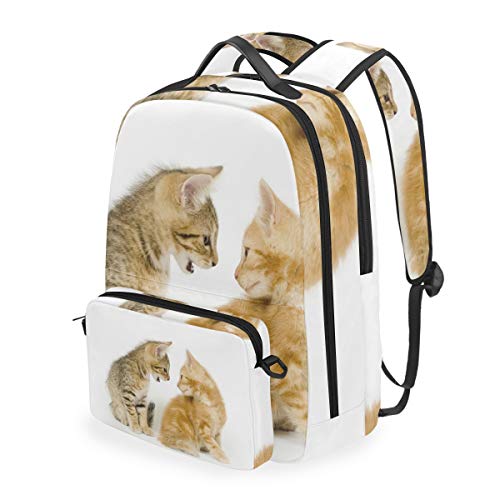 MONTOJ Funny Cat Campus Rucksack mit abnehmbarer Kreuztasche