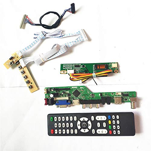 QD14XL07 QD14XL12 HDMI VGA USB AV T.V53 Drive Card Board LVDS 1CCFL 30Pin LCD Panel Monitor Tastatur + Fernbedienung + Inverter DIY Kit (QD14XL12 Rev.02)