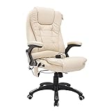 HOMCOM Massagesessel Bürosessel Bürostuhl Chefsessel Gamingsessel 6 Punkt Vibrations Massage mit Wärmefunktion drehbar (Braun)